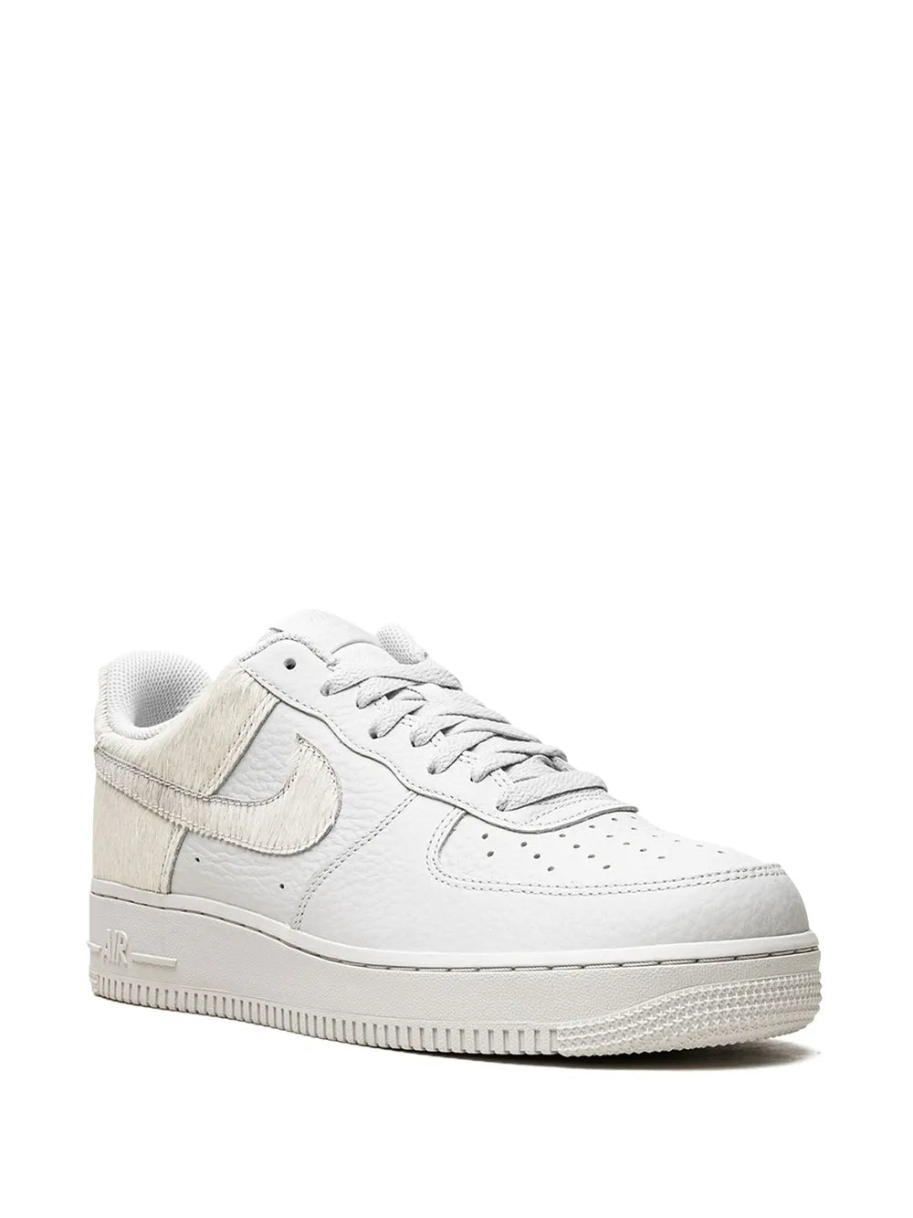 Nike Air Force 1 White Pony Hair Heel Sneakers